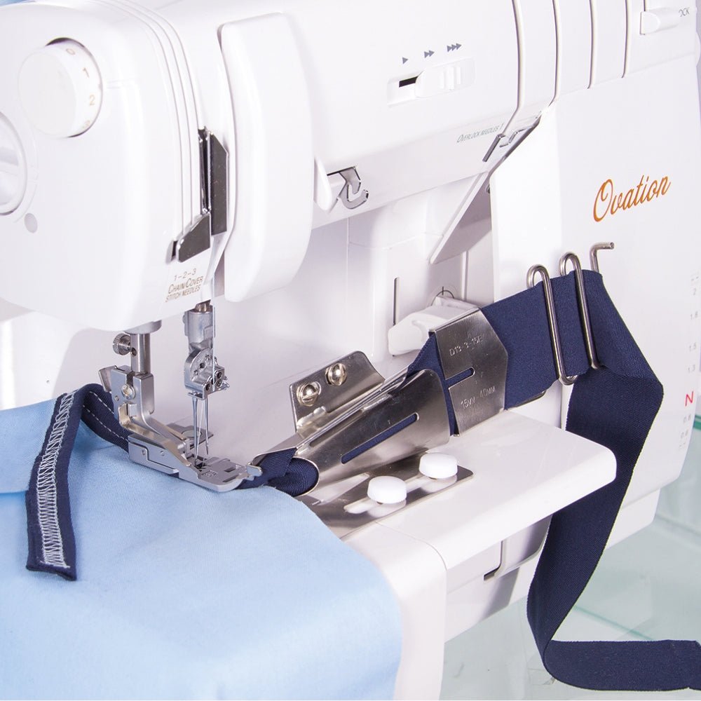 baby Lock Einzelfaltschrägbinder mit Führungsrechen 40 - 15 mm für Euphoria, Gloria, Ovation, Coverstich - Nähmaschinen SCHWAAK