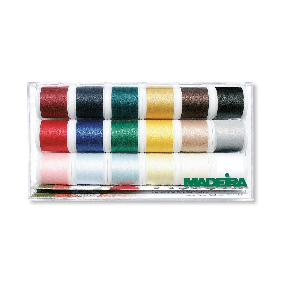 Madeira Aerofil No.120 Allesnäher Nähgarnbox (18 Farben/ 200 m) - Nähmaschinen SCHWAAK