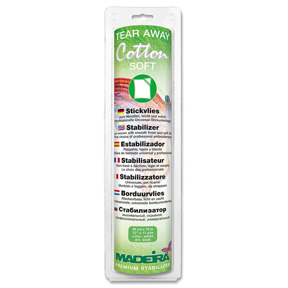 Madeira Stickvlies Tear Away Cotton SOFT Weiß (0,30m x 10m ) - Nähmaschinen SCHWAAK
