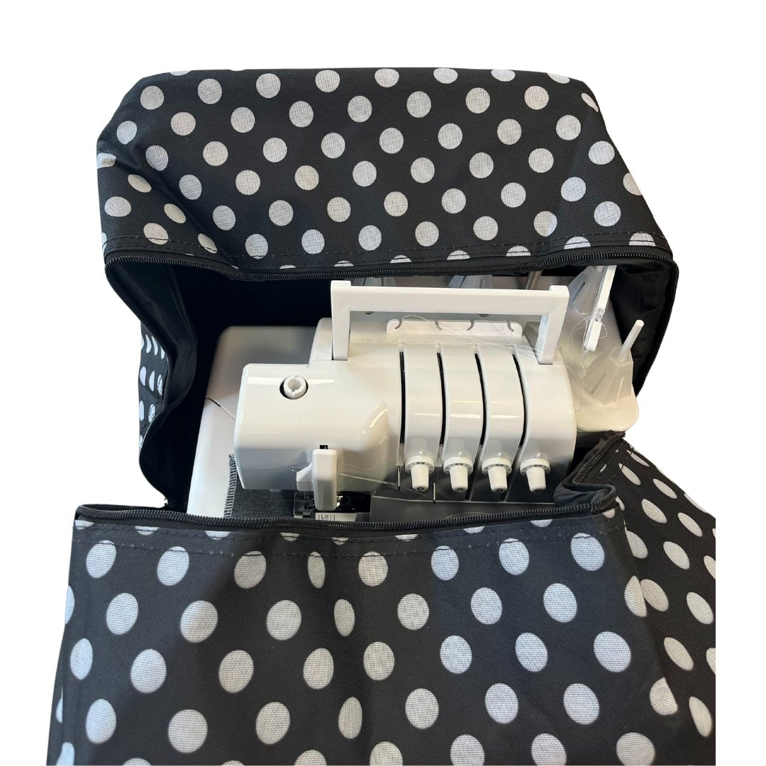 Overlock Tasche L schwarz mit Punkten (39Hx32Tx36Bcm) von BabySnap - Nähmaschinen SCHWAAK