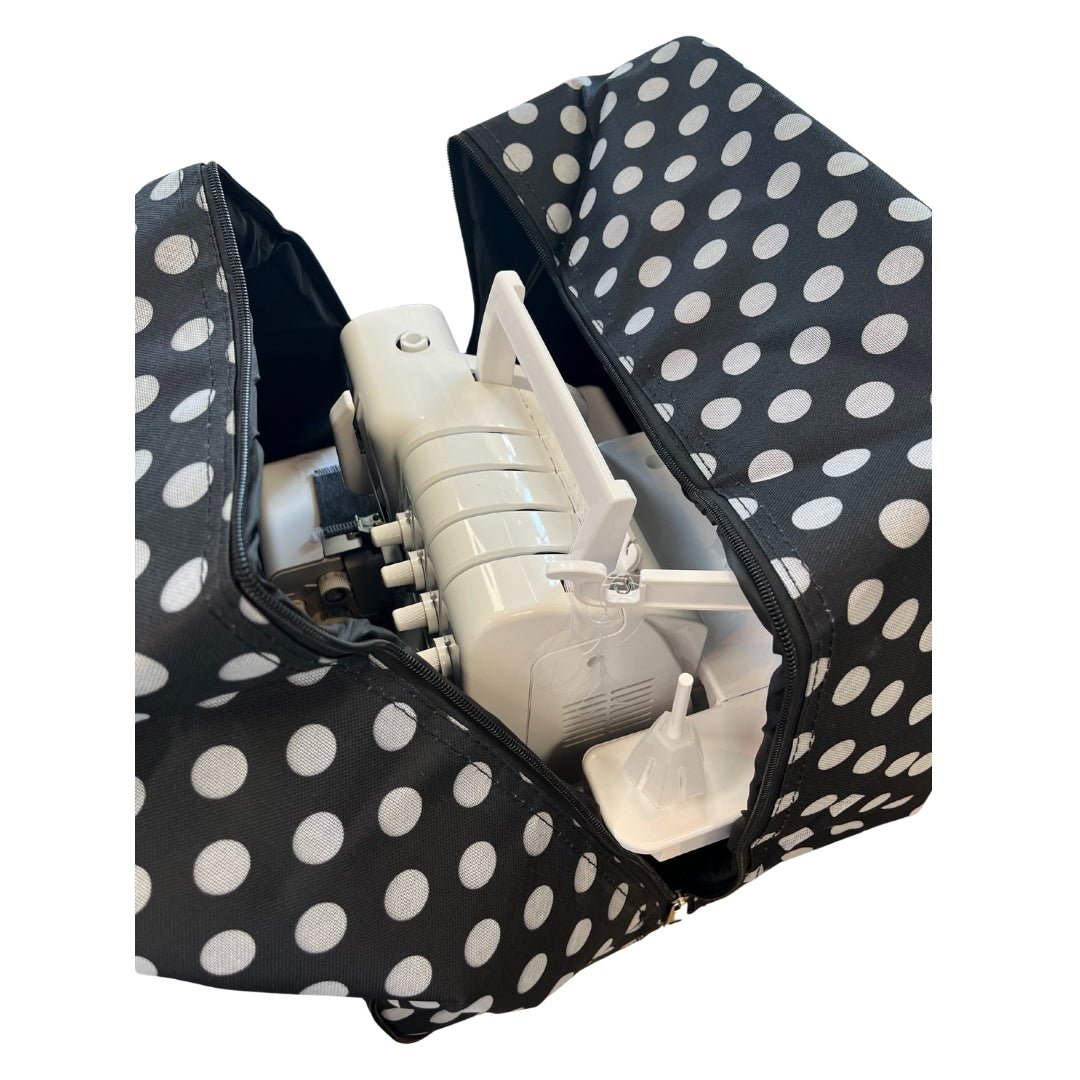 Overlock Tasche L schwarz mit Punkten (39Hx32Tx36Bcm) von BabySnap - Nähmaschinen SCHWAAK