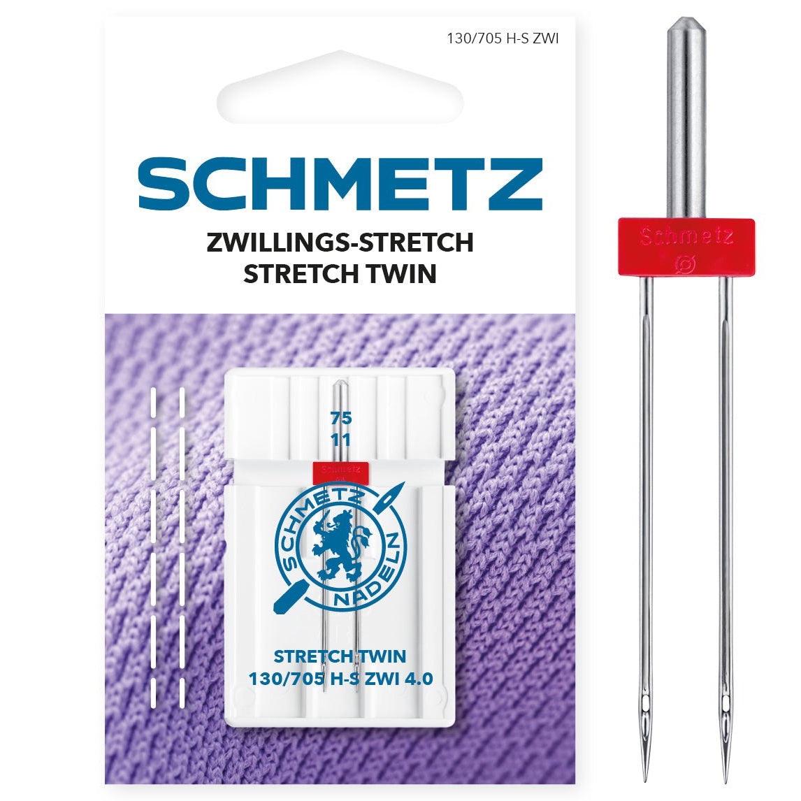 Schmetz Zwillings - Stretch - Nadeln 1er Packung Stärke 75 - Nähmaschinen SCHWAAK