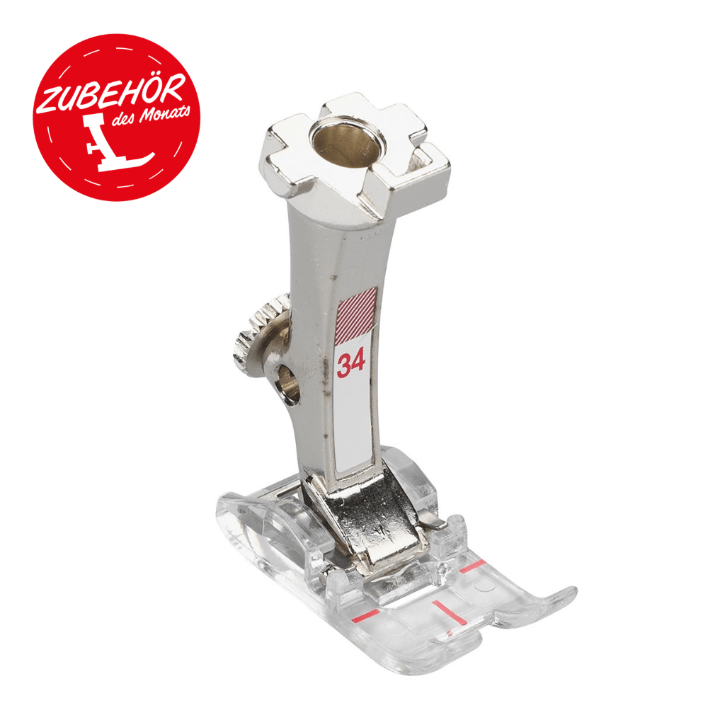 Bernina Rücktransportfuss Nr.34 mit transparenter Sohle - Nähmaschinen Schwaak GmbH