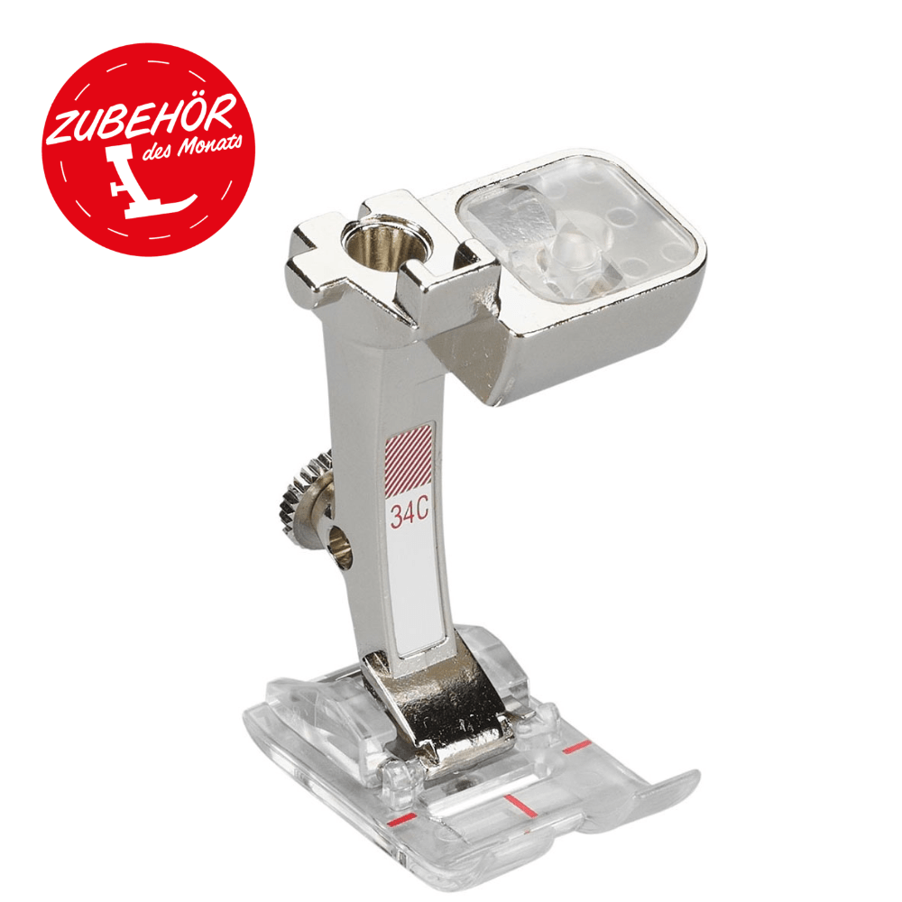 Bernina Rücktransportfuss Nr.34C mit transparenter Sohle - Nähmaschinen Schwaak GmbH