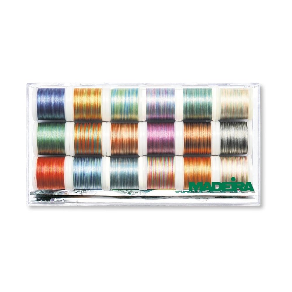 Madeira Polyneon Multi No.40 Stickbox (18 Farben/ 200 m) - Nähmaschinen SCHWAAK
