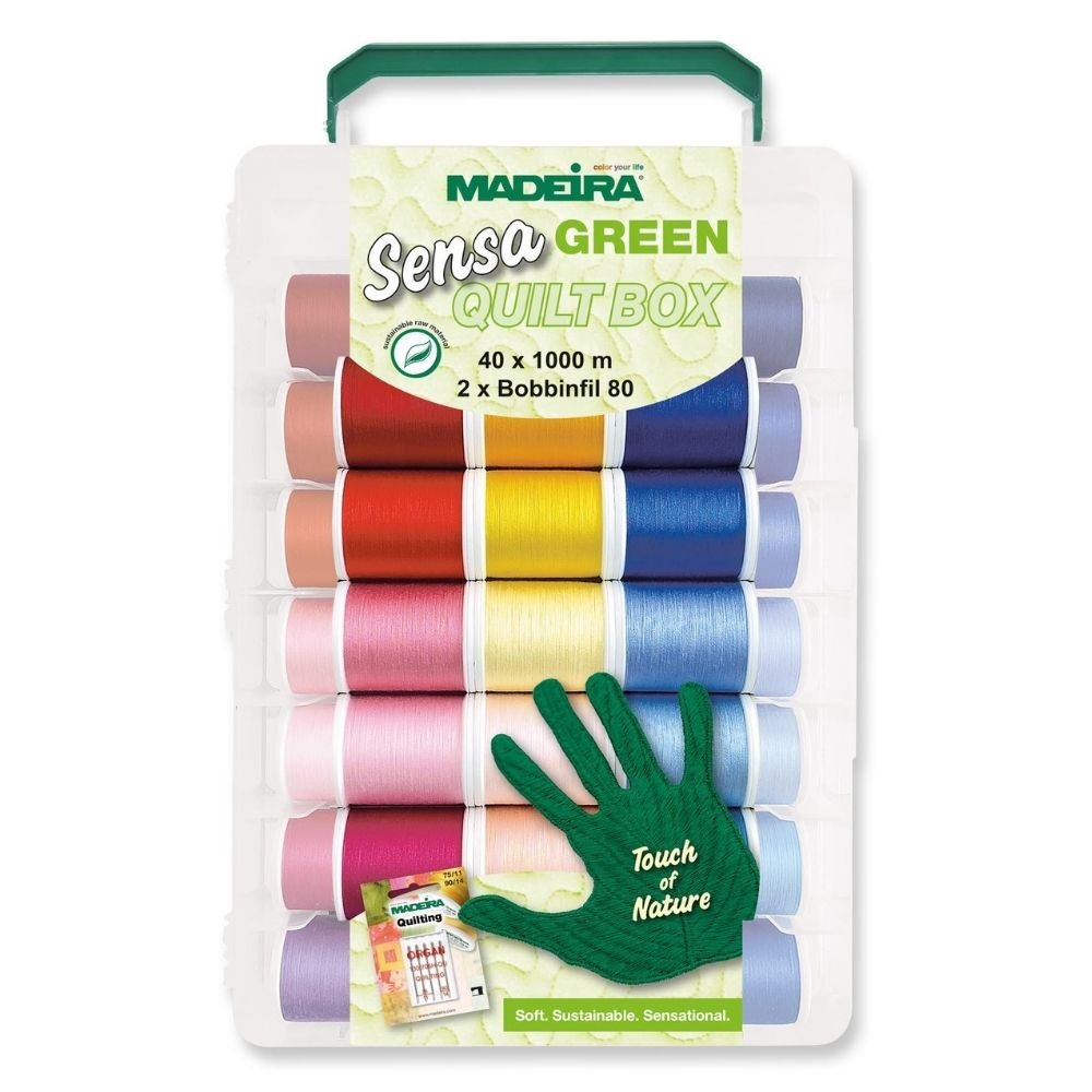 Madeira Smartbox Sensa Green 40 Quilt - & Stickgarn 40x 1000m & Quilting Nadeln - Nähmaschinen SCHWAAK