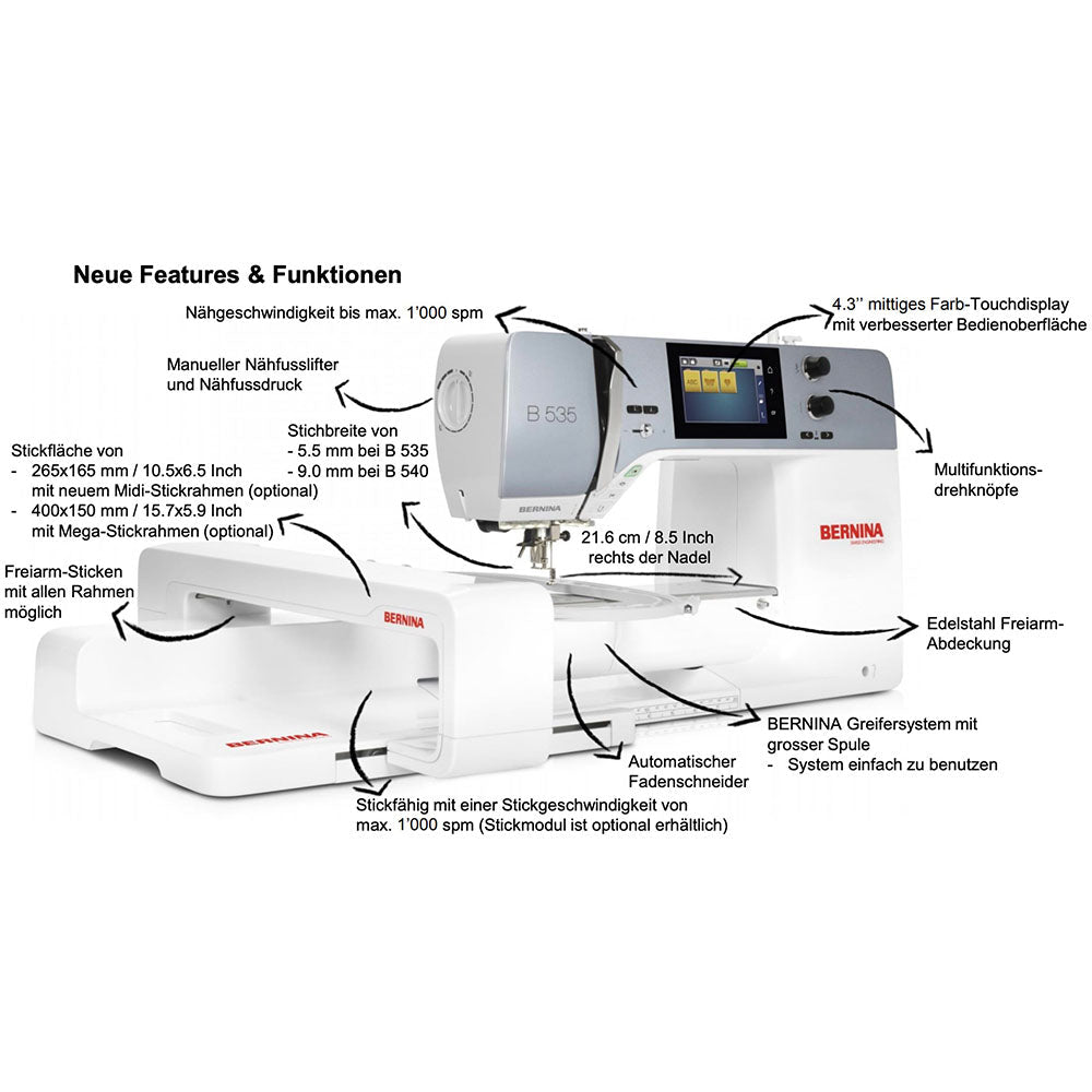 Gebrauchtmodell Bernina B 570 QE mit Standard Stickmodul - Nähmaschinen SCHWAAK